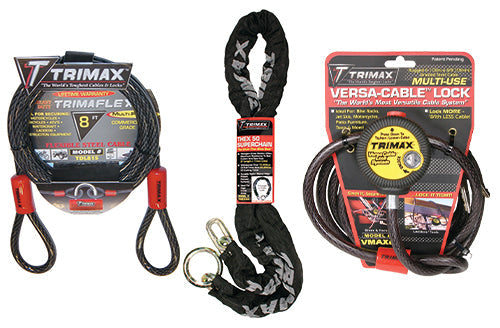 Security chains and cables help secure your equipment