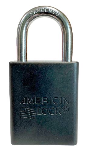 Alum Padlock 1-1/2" Body 1/4" Shackle Diameter 1" Shackle Length Black 1