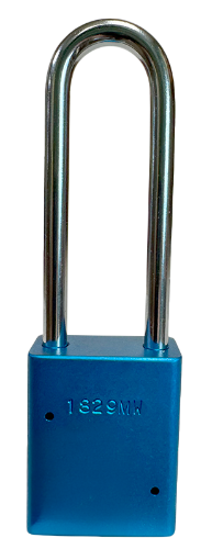 Alum Padlock 1-1/2" Body 1/4" Shackle Diameter 3" Shackle Length Blue 4