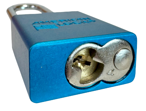 Alum Padlock 1-1/2" Body 1/4" Shackle Diameter 3" Shackle Length Blue 5