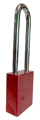 Alum Padlock 1-1/2" Body 1/4" Shackle Diameter 3" Shackle Length Red 2