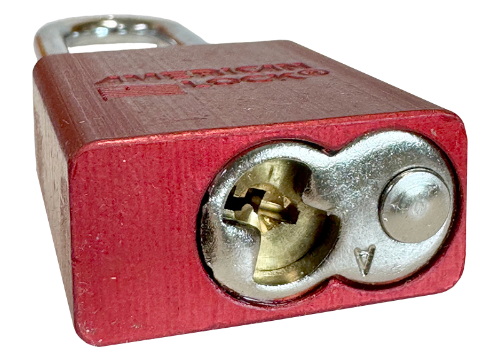 Alum Padlock 1-1/2" Body 1/4" Shackle Diameter 3" Shackle Length Red 5