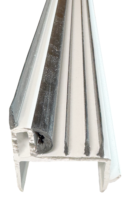 Door Shoe, 1-3/4"W x 1-1/2"H, Plus 1/2" Rubber Sweep, 36" Long, White 5