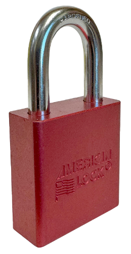 Aluminum Padlock 1-3/4" Body 5/16" Shackle Diameter 1-1/8" Shackle Length Red 2