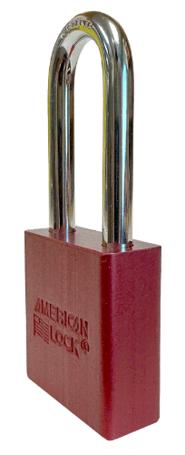 Aluminum Padlock 1-3/4" Body 5/16" Shackle Diameter 2" Shackle Length Red 3