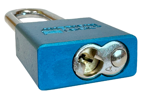 Aluminum Padlock 1-3/4" Body 3" Shackle Length 5/16" Shackle Diameter Blue 5