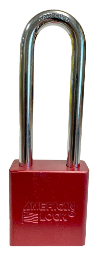 Aluminum Padlock 1-3/4" Body 3" Shackle Length 5/16" Shackle Diameter Red 1