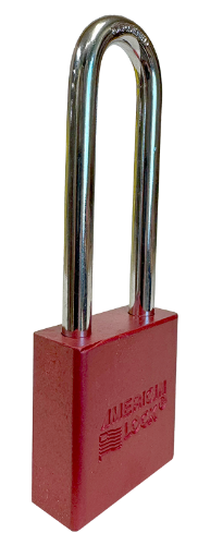 Aluminum Padlock 1-3/4" Body 3" Shackle Length 5/16" Shackle Diameter Red 2