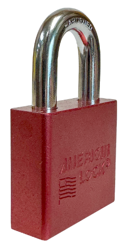Alum Padlock 2" Body 1-1/8" Shackle Length 3/8" Shackle Diameter Red 2