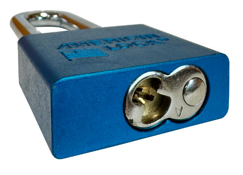 Alum Padlock 2" Body 3" Shackle Length 3/8" Shackle Diameter Blue 5