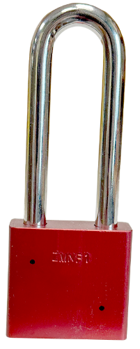 Alum Padlock 2" Body 3" Shackle Length 3/8" Shackle Diameter Red 4