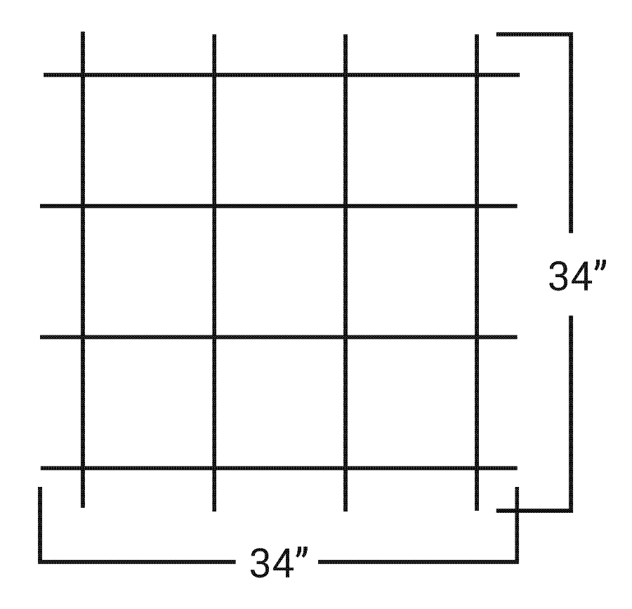 Fixed Commercial Window Bar Panel Size 34"W x 34"H, Black