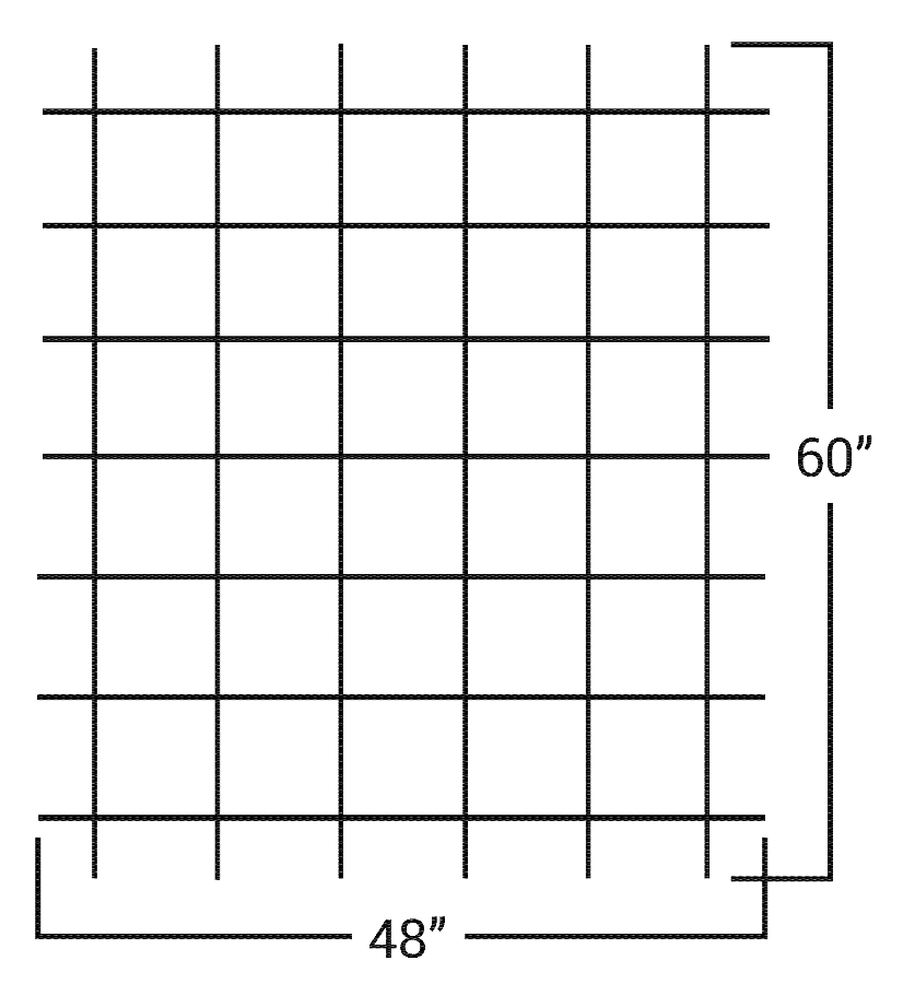 Fixed Commercial Window Bar Panel Size 48"W x 60"H, Black