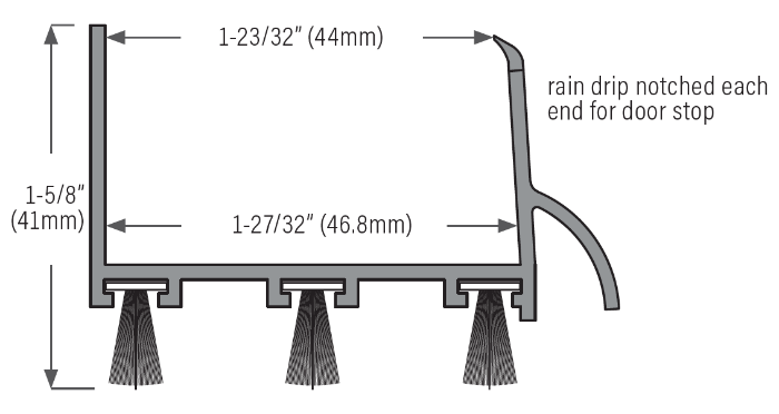 Residential 1-3/4" MoHair Box Sweep Sizing Chart
