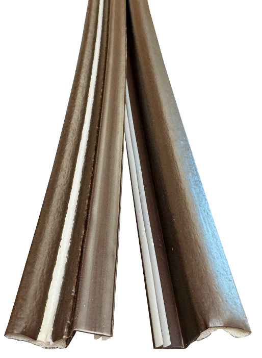 Residential brown single door, kerf weatherstrip 3