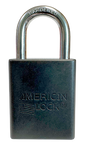Alum Padlock 1-1/2" Body 1/4" Shackle Diameter 1" Shackle Length Black 1