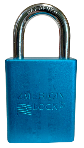Alum Padlock 1-1/2" Body 1/4" Shackle Diameter 1" Shackle Length Blue 1