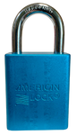 Alum Padlock 1-1/2" Body 1/4" Shackle Diameter 1" Shackle Length Blue 1