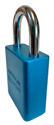 Alum Padlock 1-1/2" Body 1/4" Shackle Diameter 1" Shackle Length Blue 3