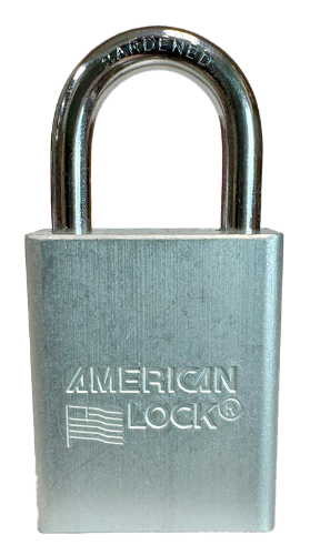 Alum Padlock 1-1/2" Body 1/4" Shackle Diameter 1" Shackle Length Clear 1
