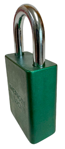 Alum Padlock 1-1/2" Body 1/4" Shackle Diameter 1" Shackle Length Green 3