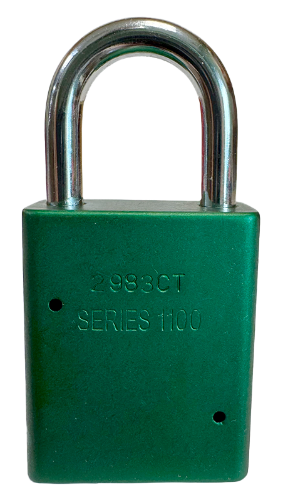 Alum Padlock 1-1/2" Body 1/4" Shackle Diameter 1" Shackle Length Green 4