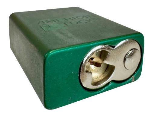 Alum Padlock 1-1/2" Body 1/4" Shackle Diameter 1" Shackle Length Green 5