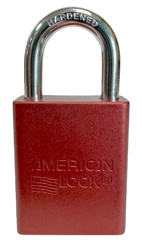 Alumi Padlock 1-1/2" Body 1/4" Shackle Diameter 1" Shackle Length Red 1
