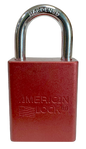 Alumi Padlock 1-1/2" Body 1/4" Shackle Diameter 1" Shackle Length Red 1