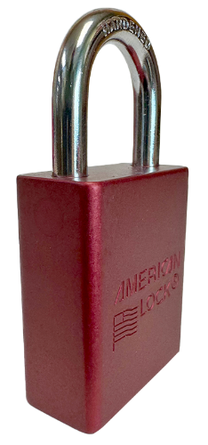 Alumi Padlock 1-1/2" Body 1/4" Shackle Diameter 1" Shackle Length Red 2