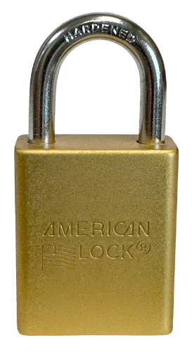 Alum Padlock 1-1/2" Body 1/4" Shackle Diameter 1" Shackle Length Yellow 1