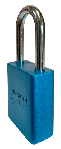 Alum Padlock 1-1/2" Body 1/4" Shackle Diameter 1-1/2" Shackle Length Blue 3