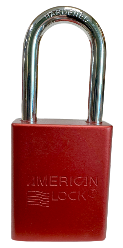 Alum Padlock 1-1/2" Body 1/4" Shackle Diameter 1-1/2" Shackle Length Red 1