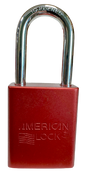 Alum Padlock 1-1/2" Body 1/4" Shackle Diameter 1-1/2" Shackle Length Red 1