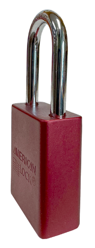 Alum Padlock 1-1/2" Body 1/4" Shackle Diameter 1-1/2" Shackle Length Red 3