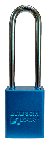 Alum Padlock 1-1/2" Body 1/4" Shackle Diameter 3" Shackle Length Blue 1