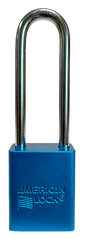 Alum Padlock 1-1/2" Body 1/4" Shackle Diameter 3" Shackle Length Blue 1