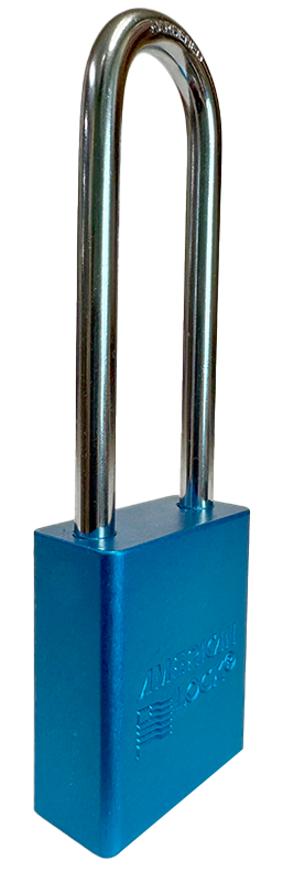 AMERICAN LOCK 1107BLU KD Keyed Different Aluminum Padlock 1-1/2" Body 1/4" Shackle Diameter 3" Shackle Length Blue _ 031008
