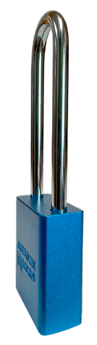 Alum Padlock 1-1/2" Body 1/4" Shackle Diameter 3" Shackle Length Blue 2