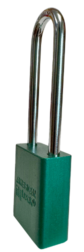 Alum Padlock 1-1/2" Body 1/4" Shackle Diameter 3" Shackle Length Green 3