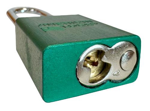 Alum Padlock 1-1/2" Body 1/4" Shackle Diameter 3" Shackle Length Green 5