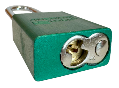 Alum Padlock 1-1/2" Body 1/4" Shackle Diameter 3" Shackle Length Green 5