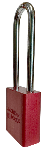 Alum Padlock 1-1/2" Body 1/4" Shackle Diameter 3" Shackle Length Red 3