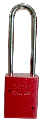 Alum Padlock 1-1/2" Body 1/4" Shackle Diameter 3" Shackle Length Red 4