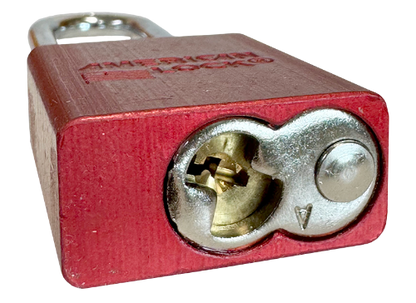 Alum Padlock 1-1/2" Body 1/4" Shackle Diameter 3" Shackle Length Red 5