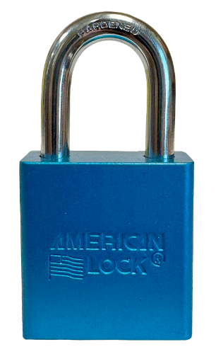 Aluminum Padlock 1-3/4" Body 5/16" Shackle Diameter 1-1/8" Shackle Length Blue 1