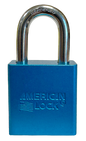 Aluminum Padlock 1-3/4" Body 5/16" Shackle Diameter 1-1/8" Shackle Length Blue 1