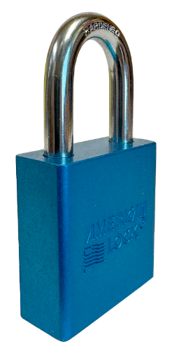 Aluminum Padlock 1-3/4" Body 5/16" Shackle Diameter 1-1/8" Shackle Length Blue 2