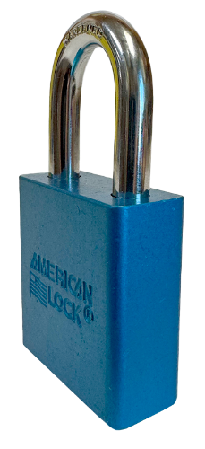 Aluminum Padlock 1-3/4" Body 5/16" Shackle Diameter 1-1/8" Shackle Length Blue 3