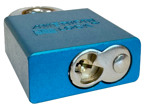 Aluminum Padlock 1-3/4" Body 5/16" Shackle Diameter 1-1/8" Shackle Length Blue 5